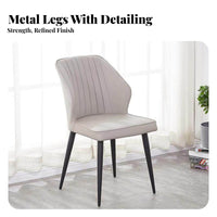 Upholstered Wooden Armchair Modern Design Upholstered Side Chair with Ribbed