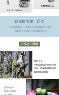 Simulated Fishing Elder Ornament for Garden Rockery and Bonsai