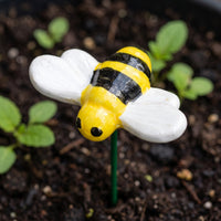 Ceramic Garden Decorative Bee Stakes for Yard & Lawn, Artificial Insect Ornaments for Vases & Everlasting Flowers