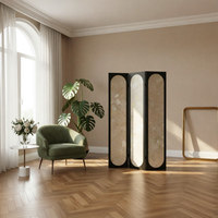 Foldable Design Freestanding Folding Screen Mobile Folding Panel Divider Decorative Background Partition Wall Portable for Interior Designers, Homeowners, Office Workers, Bedroom, Studio Apartment, Reception Area, Restaurant