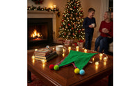 Plaid Christmas Hat with Pom-Poms Soft Christmas Hood-Style Hat Plaid Headwear for Costume Events