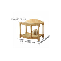 Two-Level Feline Bed Natural Finish Pet Furniture Stable Frame