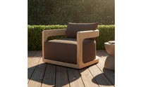 Waterproof Teak Outdoor Sofa Set Sun-Resistant Outdoor Teak Sectional Sofa Solid Wood Wooden Patio Couch Set Weather-Resistant for Balcony, Garden