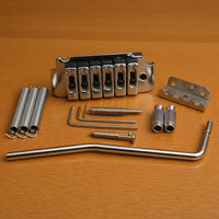 Chrome-Plated Stratocaster Bridge with Springs and Screws Double Tremolo Bridge Compact Electric Guitar Saddles Sturdy