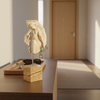 Female Figure Sculpture Artistic Sculpture with Stone Base Profile Woman Statue for Living Room, Entryway, Office Reception