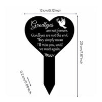 Memorial Plaque Poem Inscription Cemetery Memorial Stake Sign Meaningful Inscription Heart Grave Decoration for Gravesite