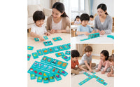 Educational Wooden Domino Game Interactive Matching Game Colorful Wooden Dominoes Sturdy for Preschoolers