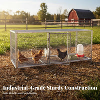 Large Metal Chicken Coop Lockable Door Metal Mesh Small Mammal Cage Locking Mechanism Heavy Duty Animal Cage for Farmers, Rural Resident S