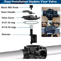 Pool Valve Rebuild Kit with Diverter Valve, Cover, Handle, and Seals