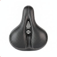 Hollow Bike Saddle with Wrench Carbon-Texture Balance Bike Seat Widened Wide Cycle Seat Ventilation for Children, Kids