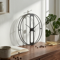 Modern Geometric Metal Timepiece Minimalist Openopenwork Wall Timepiece Black