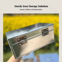 Lockable Tin Money Box, Small Rectangular Storage Case, Home, DIY, utilitarian design