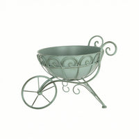 Garden Cart Planter Wire-and-Scroll Cart Planter Stand Vintage-Style Plant Stand  Wheels for Home Stylists, Gardeners, Balcony