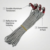 Camping Tent Accessories with Reflective Guy Ropes, Aluminum Alloy Pegs, Adjustable Poles for Outdoo - Image 4