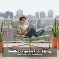 Reclining Design Manual Push-Back Recliner Indoor/Outdoor Use Padded Sling Recliner Space-Saving Lounge Chair Minimalist Design for Readers, Homeowners, Seniors, Balcony, Living Room, Bedroom, Reading Nook