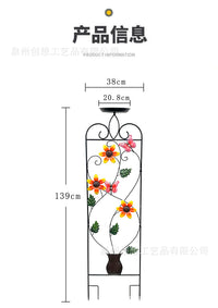 跨境铁艺喂鸟器攀爬花架绿萝月季花园草坪庭院装饰品爬藤架鸟浴盆