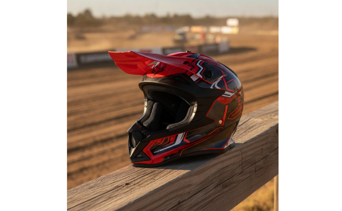 Full Face Motocross Style Helmet with Visor Off Road Cycling Headgear for Trail and Training