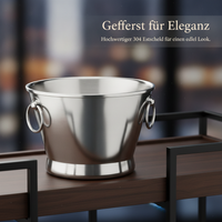 Zhuojin Double-Layer Stainless Steel Ice Bucket for KTV Bar Parties, Chilled Beer, Champagne, and Wine