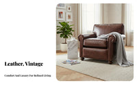 Top-Grain Cowhide Vintage Leather Loveseat Retro timeless design Sofa Luxury Design Living Room Furniture long-lasting Construction for Interior Designers, Business Owners, Homeowners, Cigar Lounge, Hotel Lobby, private lounge, Reception Area
