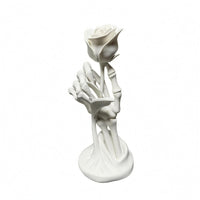 Hand Holding Flower Figurine Decorative Home Decor Resin Material