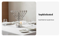 9 Branch Candelabra Timeless 9 Branch Candle Stand Menorah Candle Holder Traditional Metal Chanukah Candelabra