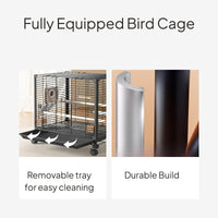 Parrot Cage with Wheels and Drawer Base, Multi-Door