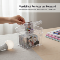 Kpop Photocard Postcard Storage Box with Card Sleeves and Stickers