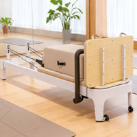 Pilates Reformer Padded Upholstered Pilates  Bed Portable Exercise Machine for Studio, Home