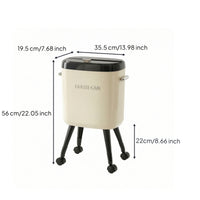 Slim Trash Bin with Wheels Glossy Wheeled Trash Can Ergonomic Waste Container Heavy-Duty for Kitchen, Home