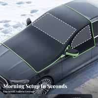 Windshield Cover with Side Mirror Covers | Drawstring Storage Pouch, Windshield Cover with Mirror Covers, for Winter