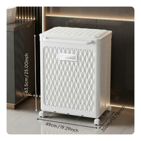 Divided Laundry Sorter Cart Large Capacity Foldable Laundry Hamper with Wheels Ventilated Design Rolling Storage Bin with Lid for Washroom, Bedroom