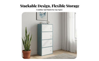 Multi-Tier Compartment Unit Simple Assembly Bookshelf with Doors Large Capacity