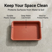 Plant Trays and Rectangular Saucers, Deepened Drip Tray for Indoor Pot, Nestable Water Tray for Family Gardening, Assorted Colors Available, 1PK