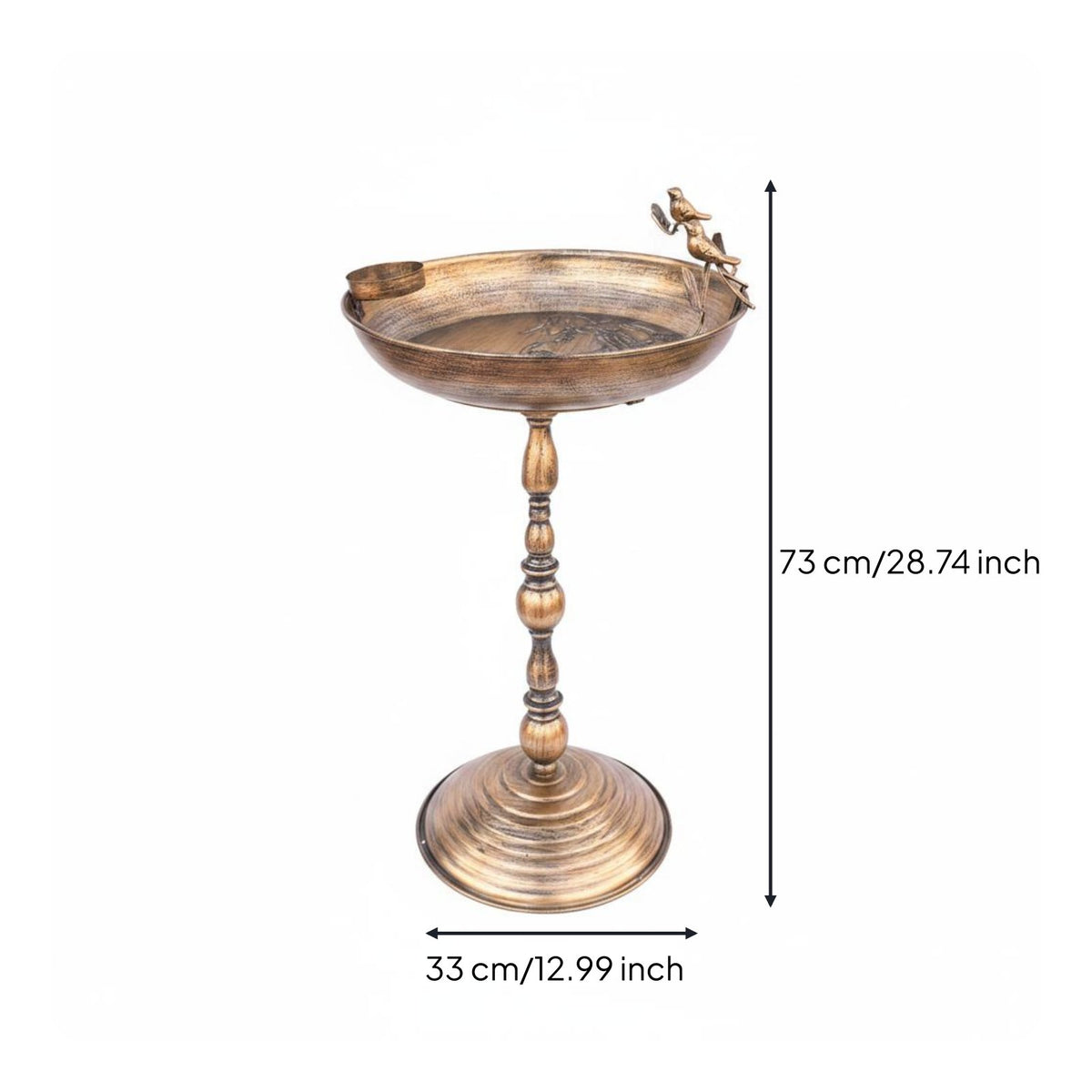 Metal Bird Feeder and Bath Courtyard Use Pedestal Bird Bath Rustproof for Garden