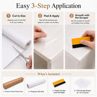 Transparent PVC Self-Adhesive Furniture Protector Roll, 17 x 200 inches