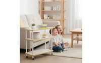 Rolling Storage Rack Versatile 3 Tier Utility Cart Space Saving Side Table for Living Room, Kitchen