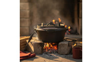 Dutch Oven with Bail Handle Campfire Pre Seasoned Iron Cooking Vessel with Lid Pre Seasoned Cooking Pot for Campers, Camping