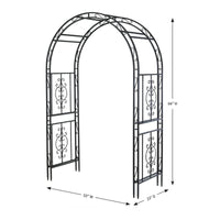 Metal Garden Arch Stable Base Scrollwork Arch Trellis Ground Stakes Arched Trellis for Park