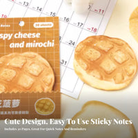30 Pieces Bread Shaped Y Notes Self Toast Shaped Y Notes Creative Gift Idea Bread Slice Memo Pad for Teenagers, Desk, Home, Reading