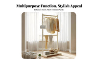 Short Garment Rack with Storage areaSaving Clothing Organizer Complimentarystanding Minimalist Design for Homeowners, Entryway
