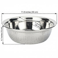 Stainless Steel Colander Vegetable Strainer with Loop Handles, Fruit Washing Basket and Draining Basin, Modern Minimalist Rice Washing Basin
