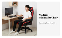 Reclining Ergonomic Chair with Pillows Minimalist Design Gaming Seat for Bedroom