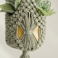 Cotton Rope Planter Net Lightweight Hanging Planter with Tassel Space-Saving