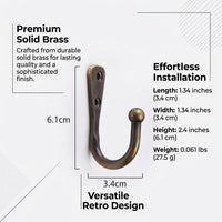 Cabinet and Bedroom Hat Hook Made of Solid Brass for Every Homeowner, New Chinese Style Single with CNC Machined Accuracy