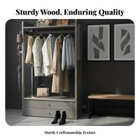 Multi-Functional Design Clothes Valet with Full-Length Mirror Space-Saving Garment Stand Hall Tree for Apartment Dwellers, homeowners, Renters, Bedroom, fitting area, Entryway, spacious Closet