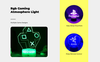RGB Gaming Desk Light Controller, Color-Changing Night Decor