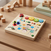 Drum Set Busy Board Early Learning Wooden Busy Board Interactive