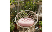 Soft Hanging Chair Cushion Thickened Round Tufted Cushion Breathable Moon Chair Replacement Pad for Bedroom