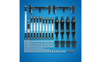 Metal Pull Rod and Shock Damper Kit Easy to Install Metal Chassis Link Rod Kit RC Car Shock Absorb Set for Modification, Upgrading