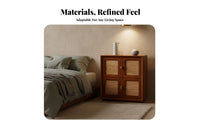 Japanese Aesthetic Stackable 2-Door Organizer Vintage Inspired 4-Door Stackable Chest Space-Saving Storage Furniture Compact Size for Apartment Dwellers, Design Enthusiasts, Living Room, Bedroom, Entryway, Kitchen